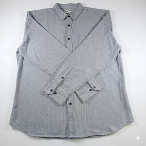 Line of Trade Frank Herringbone Shirt Mens 2XL Gray Long Sleeve Cotton Button Up